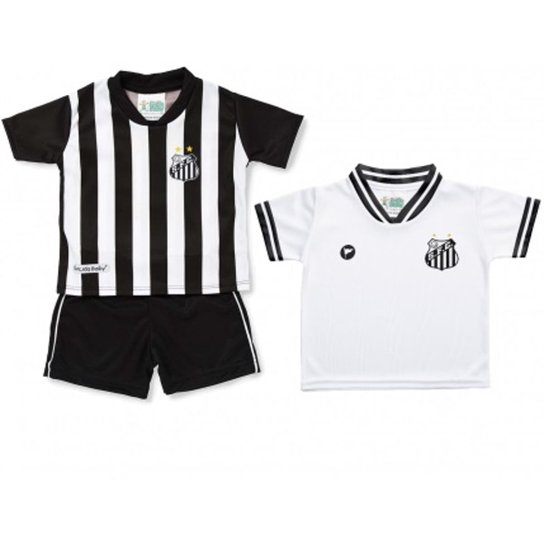 Kit 2 Camisetas + Shorts Santos Infantil Torcida Baby