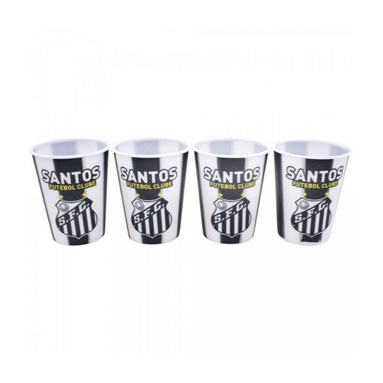 Kit 4 Copos 3D 400ml Santos