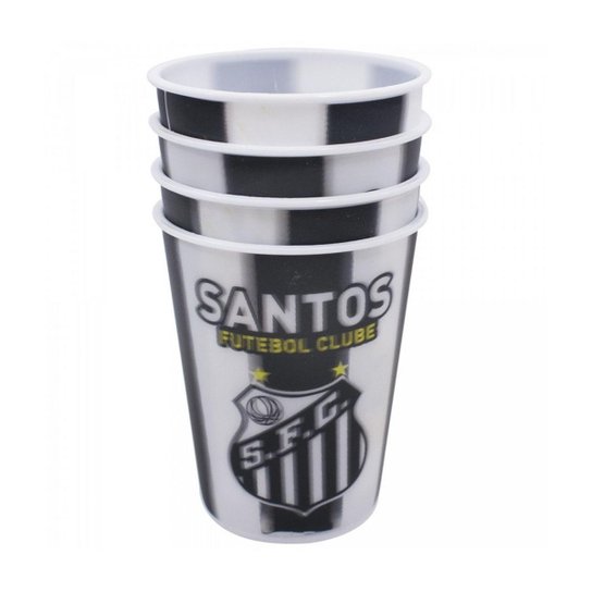 Kit 4 Copos 3D 400ml Santos