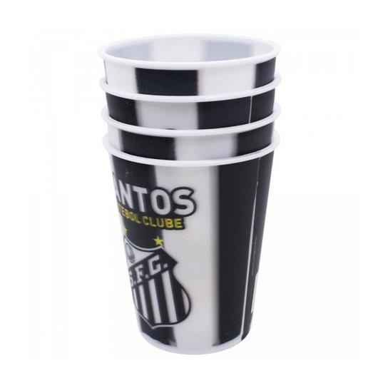 Kit 4 Copos 3D 400ml Santos