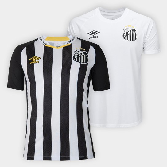 Kit Camisa Santos II 25/26 Torcedor Neymar N° 10 Umbro + Camisa Santos I 25/26 Replica Umbro Masculina