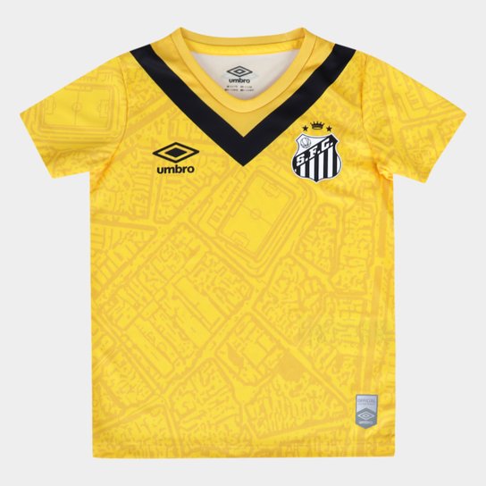Kit Camisa Santos Infantil III 2024 s/n° Torcedor Umbro + Calção Santos Infantil