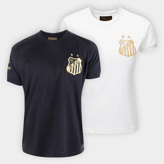 Kit Camisa Santos Pelé Comemorativa 1000 Gols Casal que Torce Junto