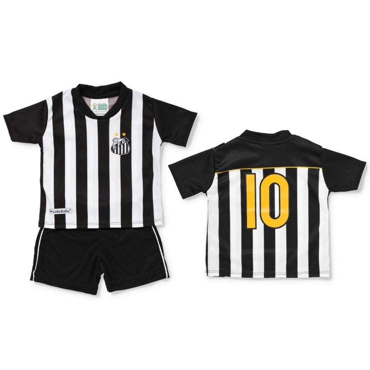 Kit Camiseta e Shorts Bebê Santos Torcida Baby Santos Store