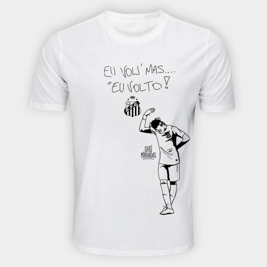 Kit Camiseta Santos Neymar Jr. Eu Vou Mas Eu Volto + Camiseta Santos Amado Gol Masculina