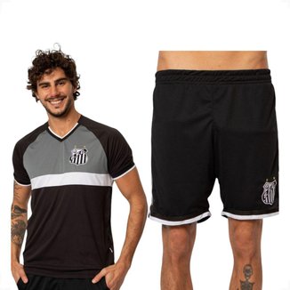 Kit Masculino Santos Oficial Camiseta e Bermuda Torcedor