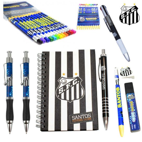 Kit Papelaria Fofa Santos Presente Criativo Material Escolar