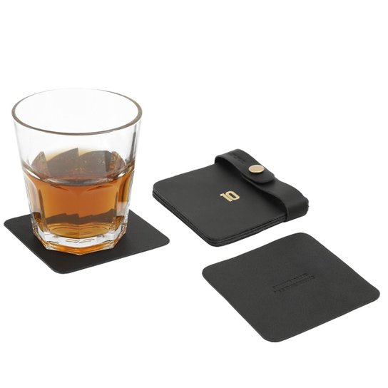 Kit Porta Copos de Couro Santos FC