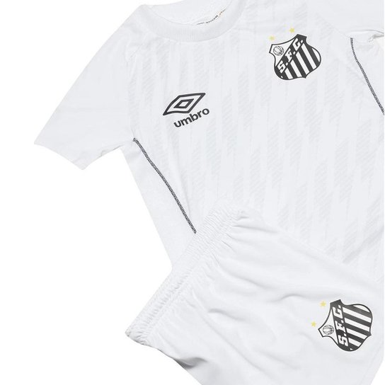 Kit Umbro Clube Santos Of. 1 2021 Infantil