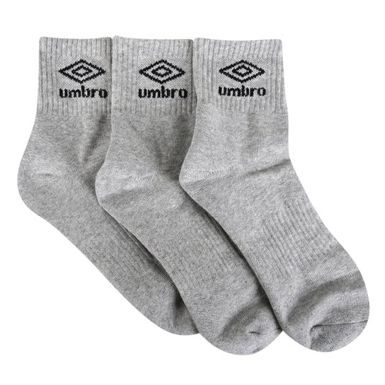 Meia Umbro Cano Médio C/ 3 Pares
