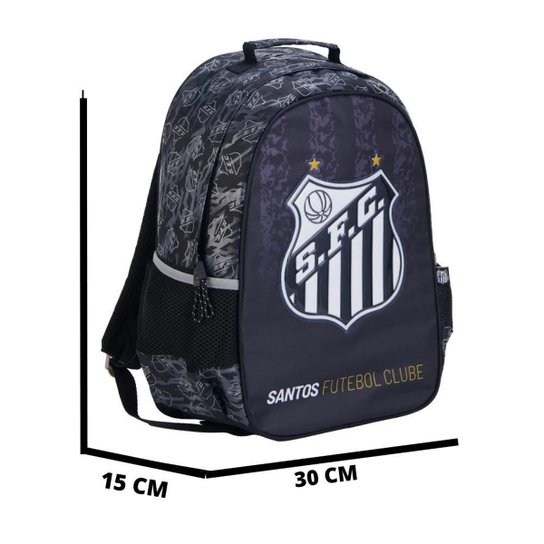 Mochila Esportiva Escolar Futebol Santos torcida Jovem 16612 Oficial