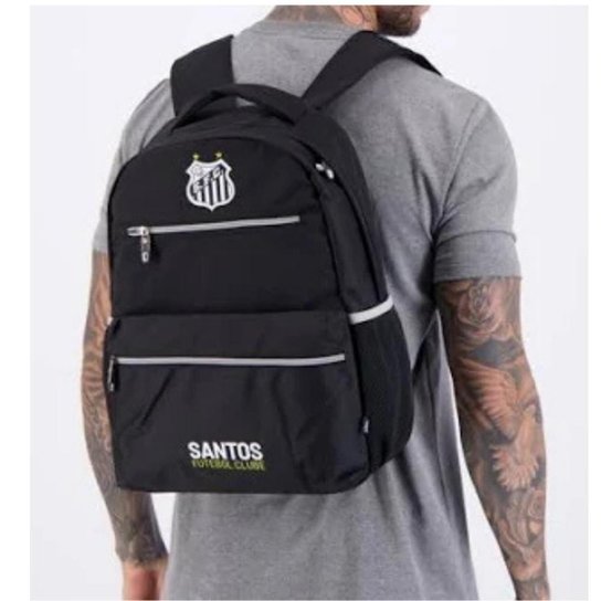 Mochila Esportiva Escolar Futebol Santos torcida Jovem 16622 Oficial