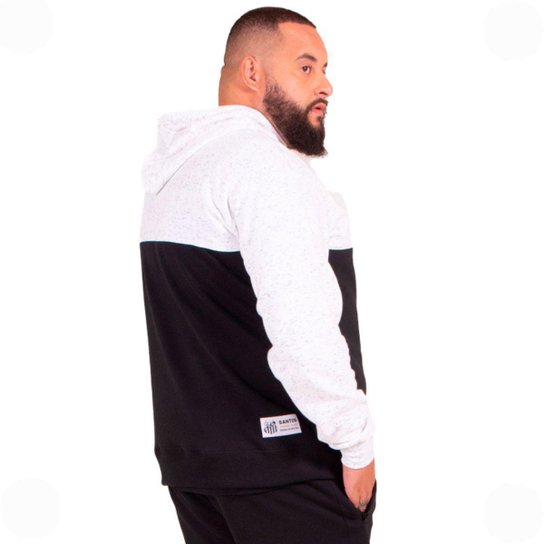 Moletom Canguru Fechado Santos Oficial com Capuz Plus Size