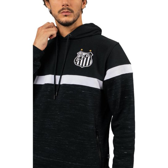 Moletom Canguru Fechado Santos Oficial com Capuz