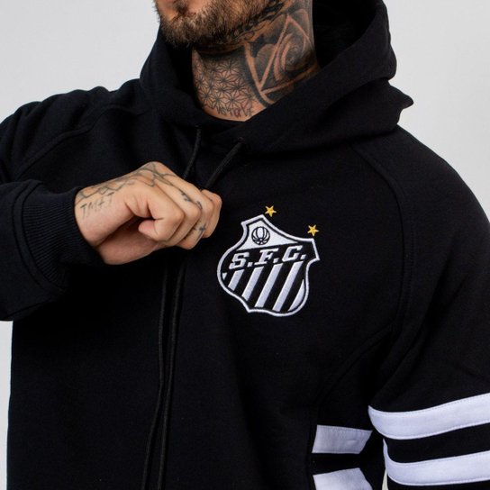 Moletom Canguru Fechado Santos Oficial Escudo