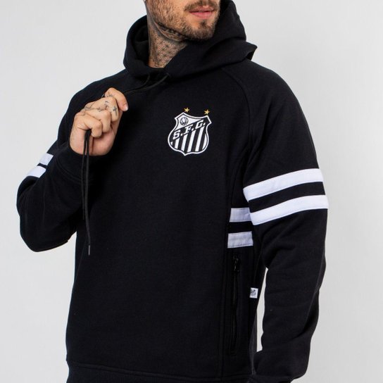 Moletom Canguru Fechado Santos Oficial Escudo