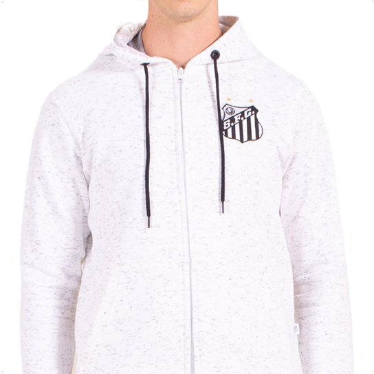Moletom Canguru Santos Oficial com Capuz e Ziper Masculino