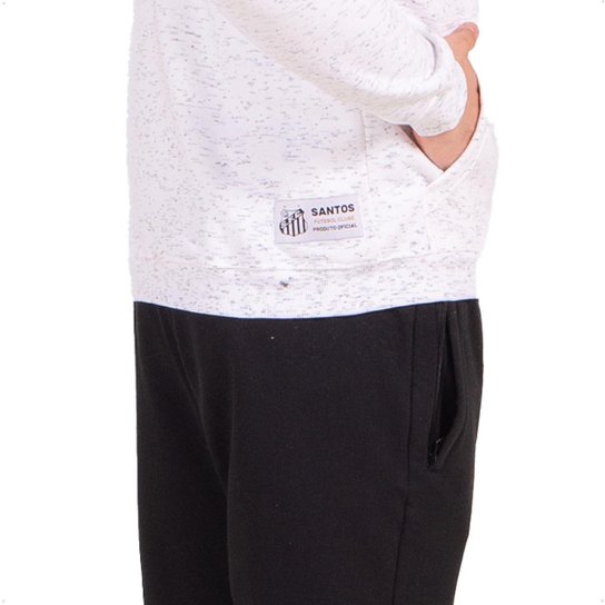 Moletom Canguru Santos Oficial com Capuz e Ziper Masculino