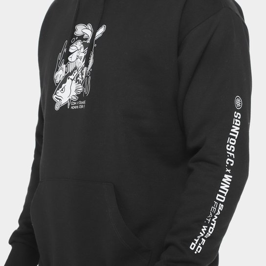 Moletom Com Capuz Santos Com Peixe Aonde For Masculino