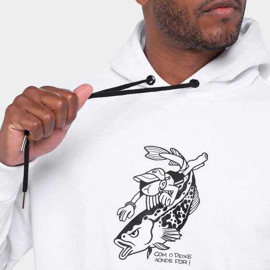 Moletom Com Capuz Santos Com Peixe Aonde For Masculino