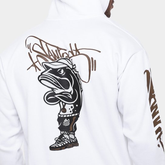 Moletom Com Capuz Santos Futebol e Arte Masculino