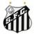 Placa Metal Formato Escudo Time Decoração 20.5x17.5cm - Santos - Branco+Preto