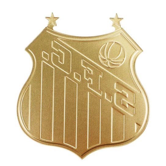 Placa Metal Formato Escudo Time Decoração 20.5x17.5cm - Santos