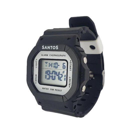 RELÓGIO BEL WATCH SANTOS F.C OFICIAL DIGITAL - PRETO UN