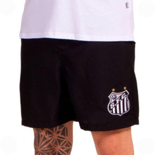 Shorts Curto Santos Oficial Poliéster Surf Center Masculino
