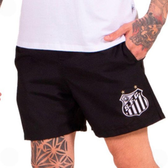 Shorts Curto Santos Oficial Poliéster Surf Center Masculino